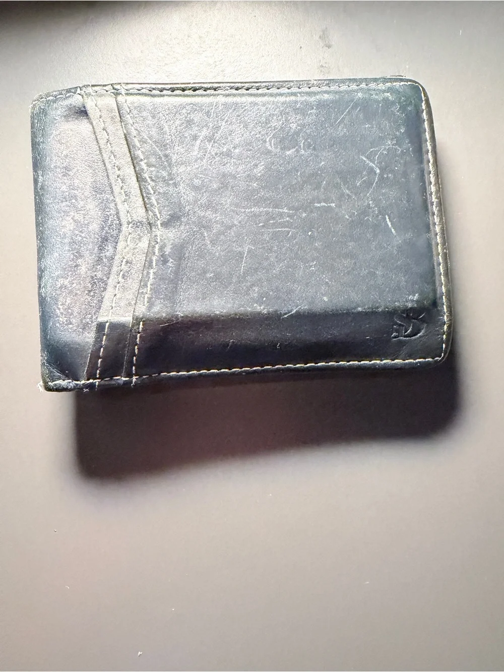 Classic Navy Leather Bifold Wallet
